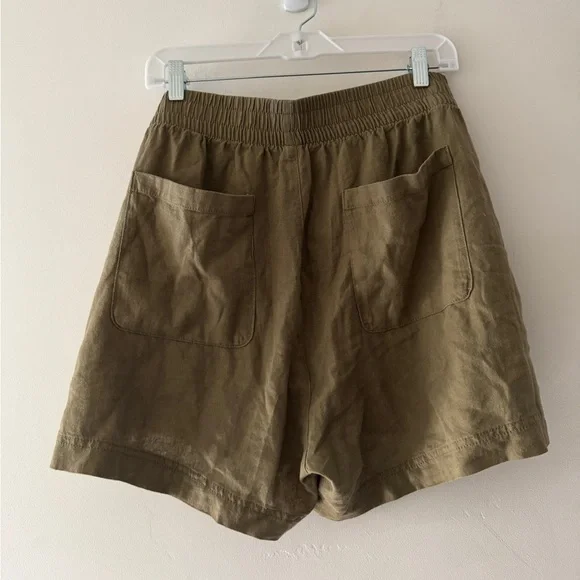 NEW!! Old Navy Linen Blend Pull On Shorts Comfort Elastic Waistband Army Green - Picture 6 of 7